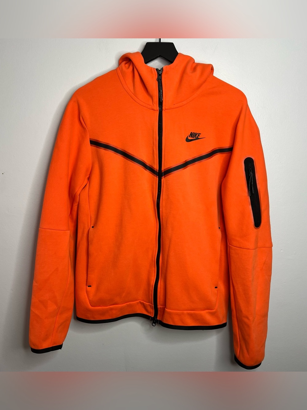 Nike Sportswear Tech Fleece Full Zip Hoodie Mens Medium Orange